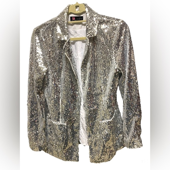🤍 Sequin Open Front Blazer - Picture 5 of 12